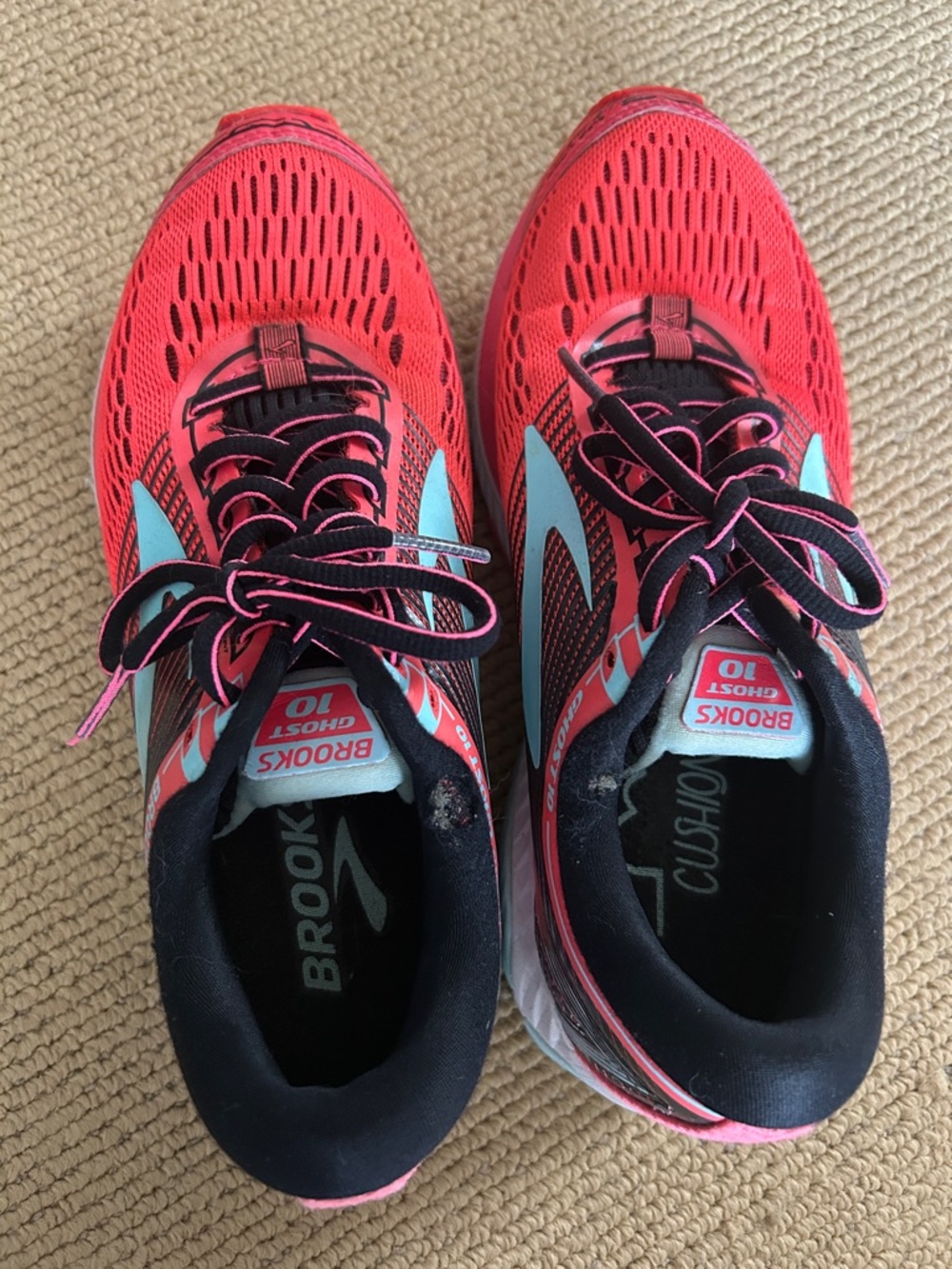 Brooks Women's Running Shoes - Coral with Teal Accents